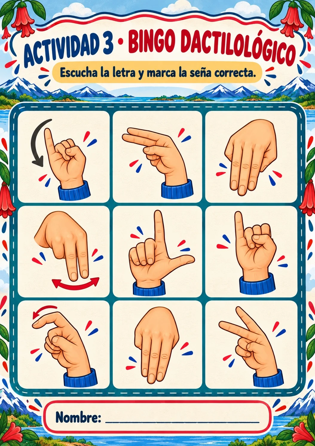 Bingo dactilológico en LSCh