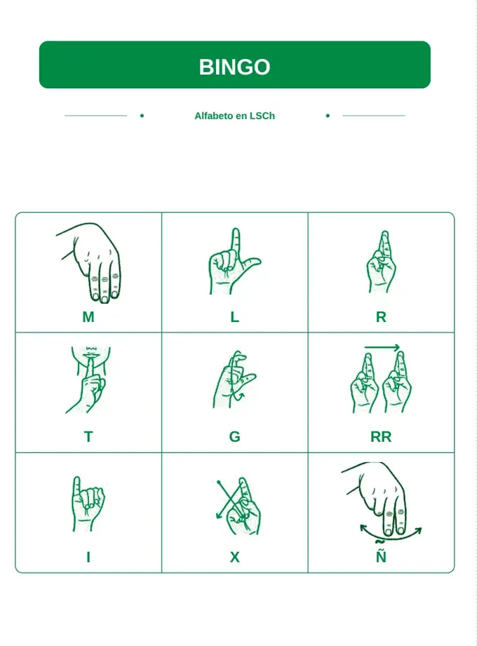 Bingo del Alfabeto en LSCh — vista 2 de 6