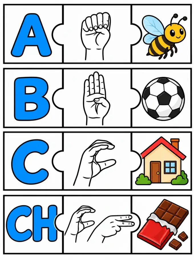 Rompecabezas del Alfabeto Manual Chileno en LSCh — imagen 2
